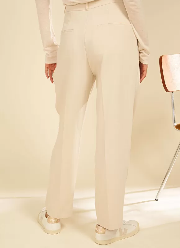 Cheap Sud Express Pantalon Tailleur Taille Haute Creme Pasalta