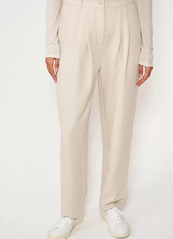 Cheap Sud Express Pantalon Tailleur Taille Haute Creme Pasalta