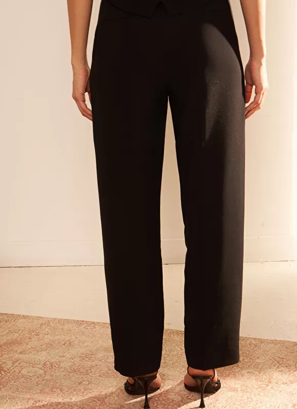 Discount Sud Express Pantalon Tailleur Taille Haute Noir Pasalta
