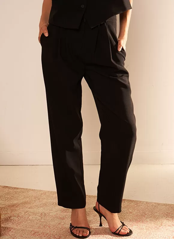 Discount Sud Express Pantalon Tailleur Taille Haute Noir Pasalta