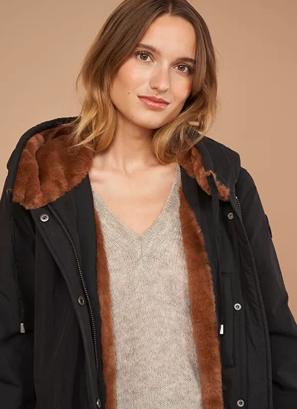 Best Sale Sud Express Parka A Capuche Noir Velane