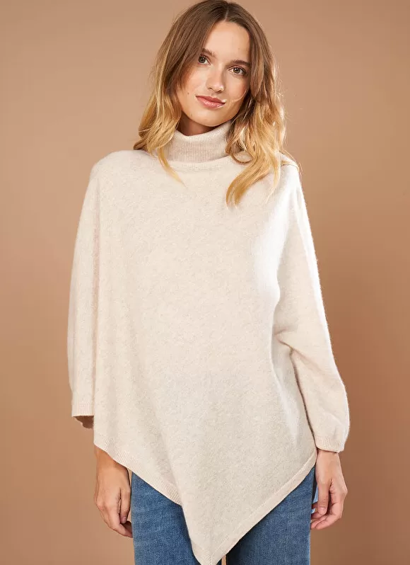 Best Sale Sud Express Poncho Asymetrique En Cachemire Beige Chine Presta