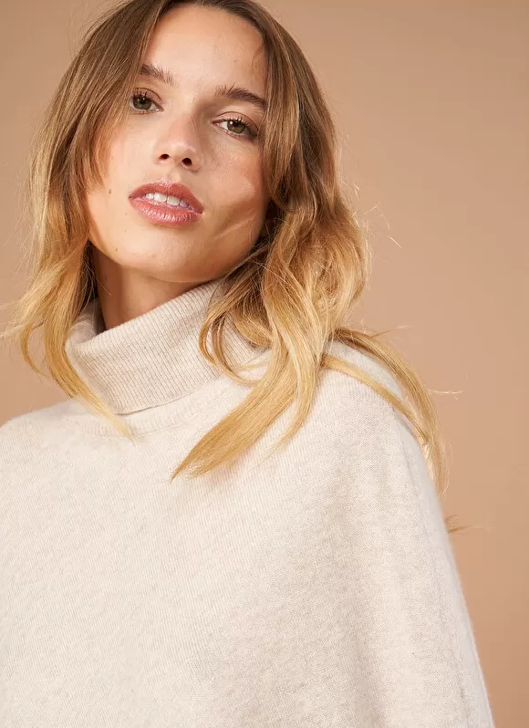 Best Sale Sud Express Poncho Asymetrique En Cachemire Beige Chine Presta