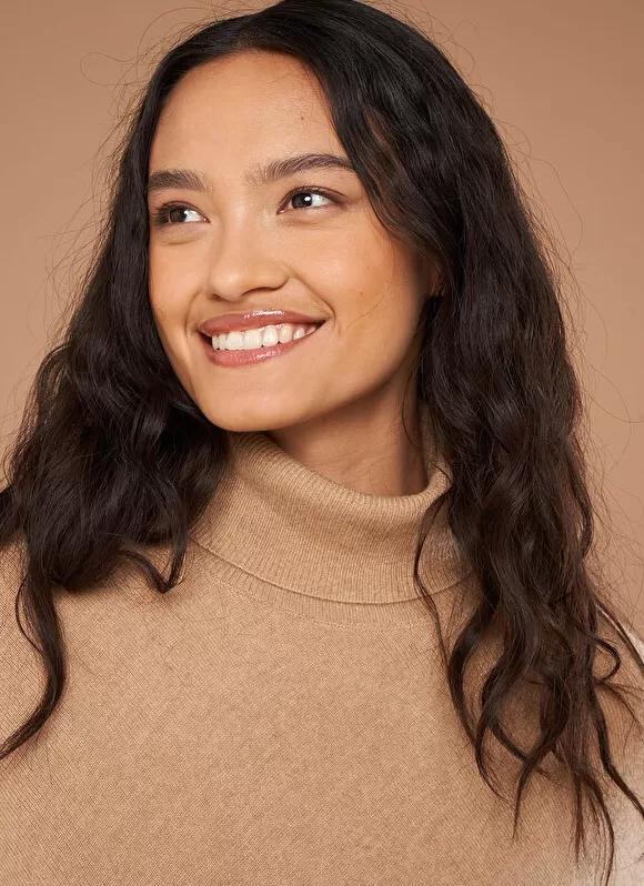 New Sud Express Poncho Asymetrique En Cachemire Camel Presta