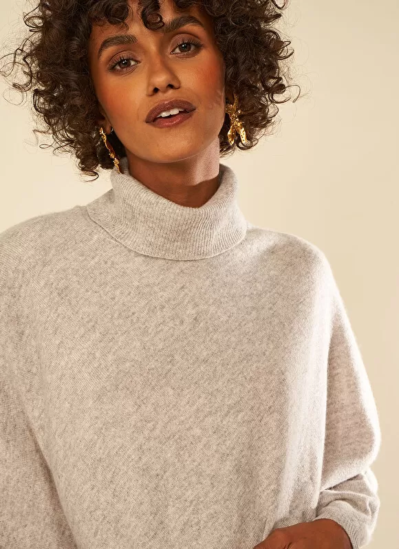 Outlet Sud Express Poncho Asymetrique En Cachemire Perle Chine Presta