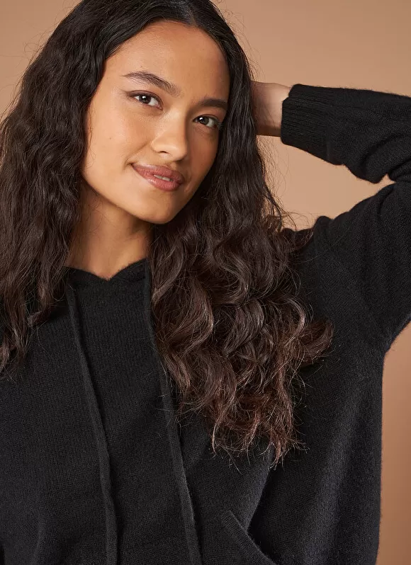 Sale Sud Express Pull A Capuche En Cachemire Epais Noir Mabebe