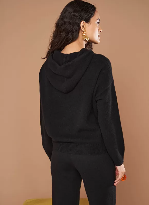 Sale Sud Express Pull A Capuche En Cachemire Epais Noir Mabebe