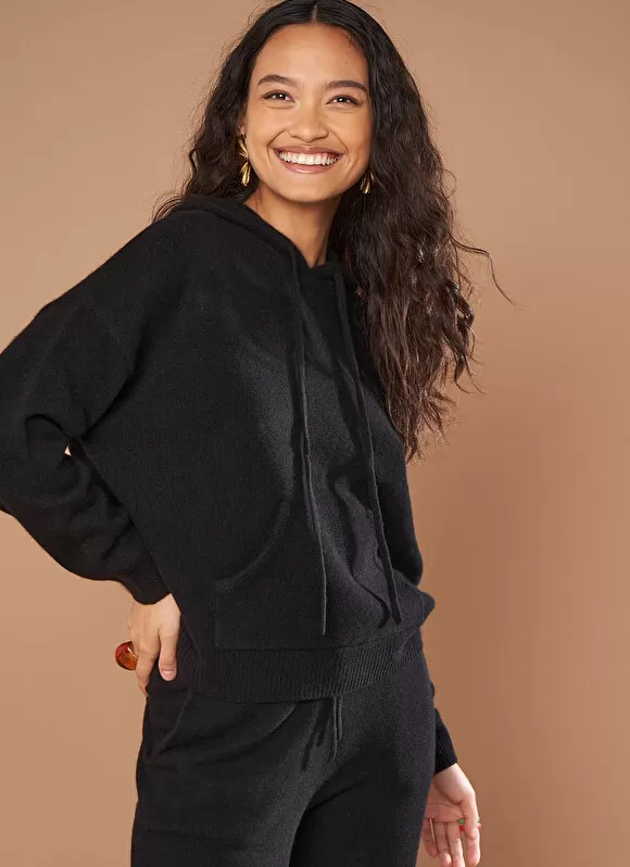 Sale Sud Express Pull A Capuche En Cachemire Epais Noir Mabebe