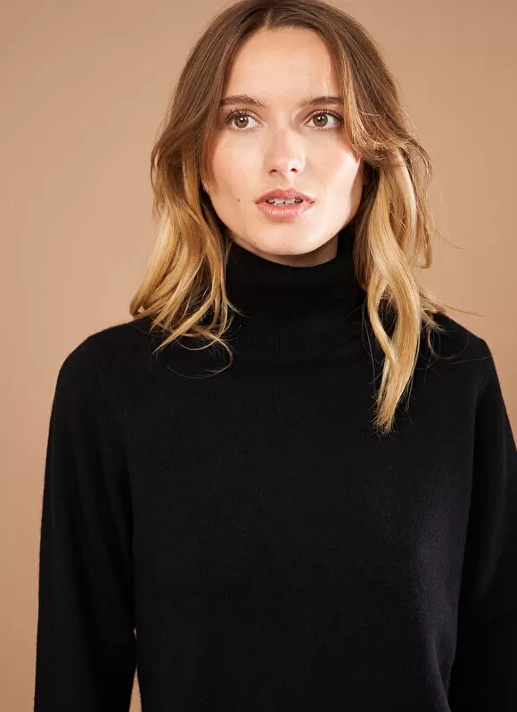 Fashion Sud Express Pull A Col Montant Noir Missy