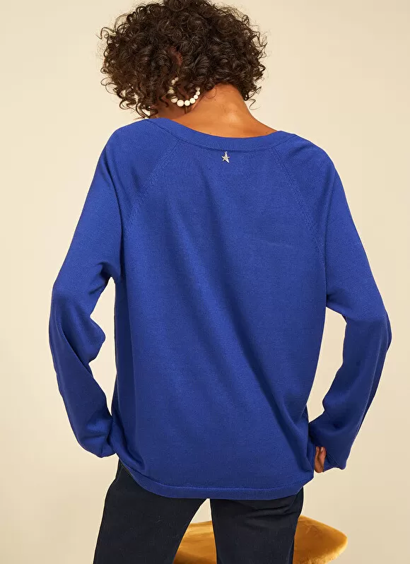 Fashion Sud Express Pull A Col V Au Tricotage Jersey Neon Madeleina