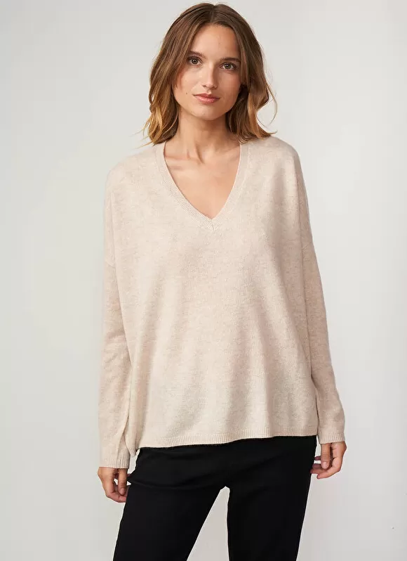 Online Sud Express Pull Au Volume Oversize Et A Manches Longues Pres Du Corps Beige Chine Monjoe