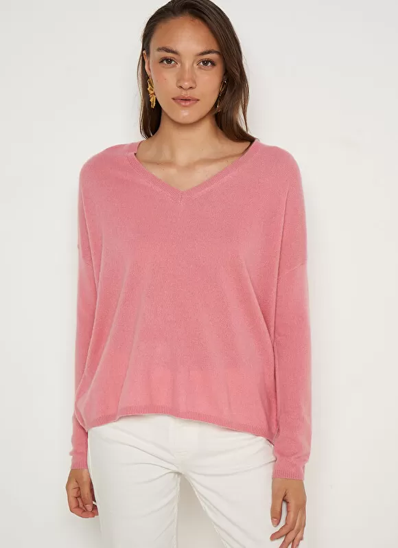Hot Sud Express Pull Au Volume Oversize Et A Manches Longues Pres Du Corps Blush Monjoe
