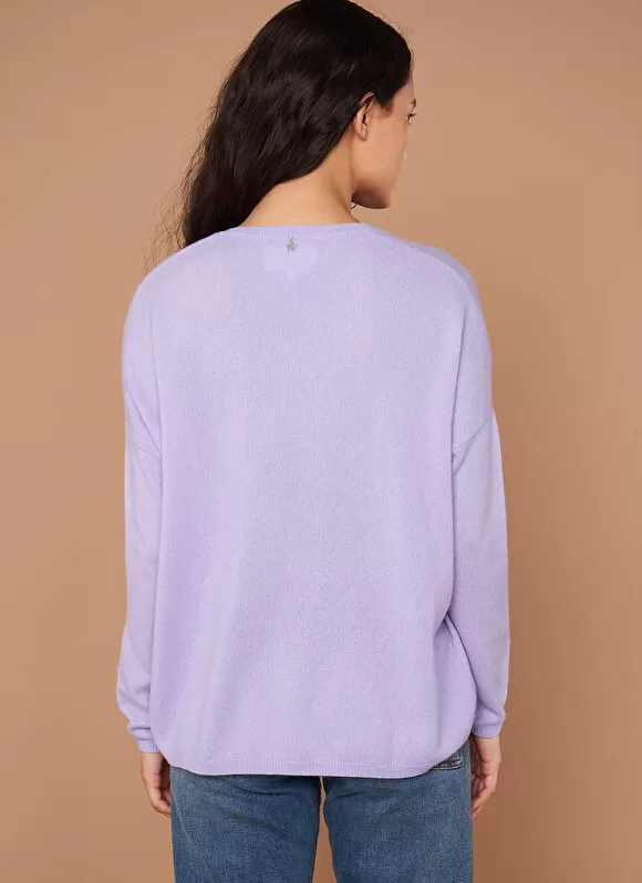 Best Sud Express Pull Au Volume Oversize Et A Manches Longues Pres Du Corps Lavande Monjoe
