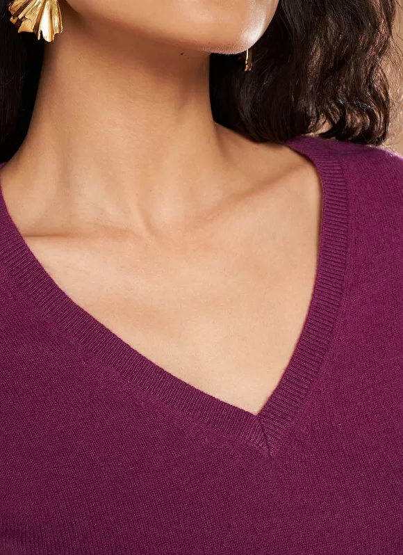 Online Sud Express Pull Au Volume Oversize Et A Manches Longues Pres Du Corps Prune Monjoe