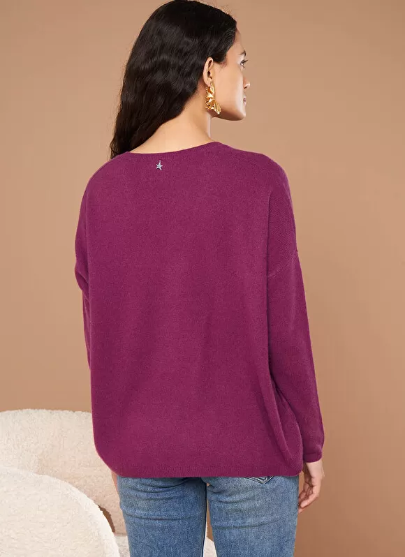 Online Sud Express Pull Au Volume Oversize Et A Manches Longues Pres Du Corps Prune Monjoe