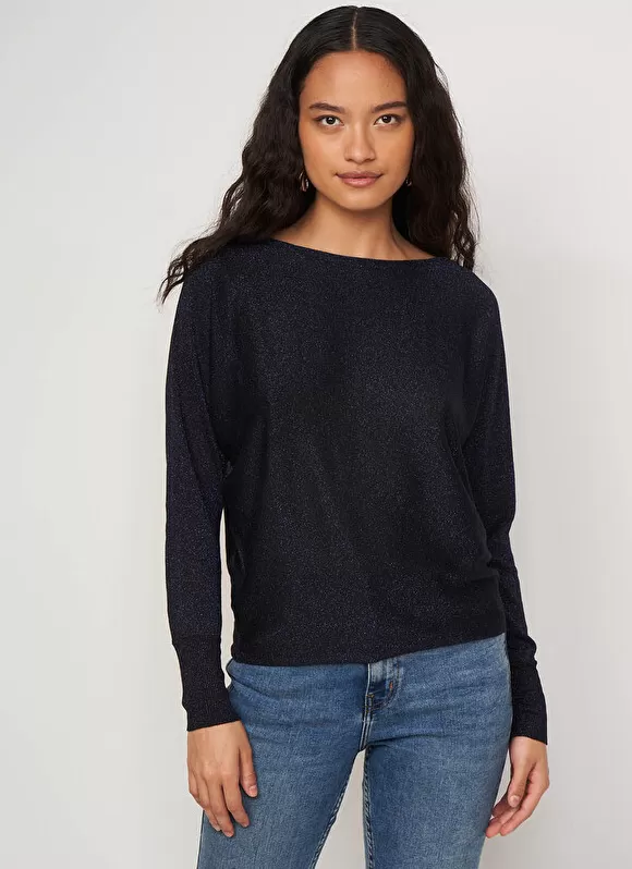 Discount Sud Express Pull Col Bateau A Manches Longues Marine Macarena