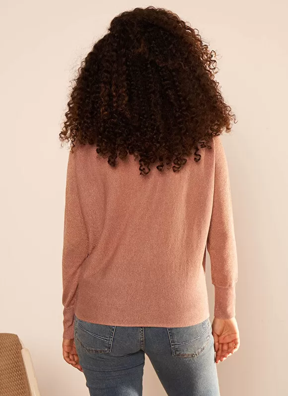 Shop Sud Express Pull Col Bateau A Manches Longues Poudre Macarena