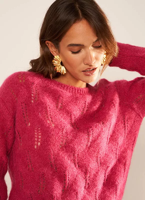 Hot Sud Express Pull Col Bateau Framboise Mantiby