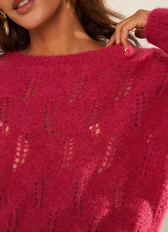 Hot Sud Express Pull Col Bateau Framboise Mantiby