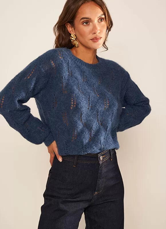 Outlet Sud Express Pull Col Bateau Indigo Mantiby