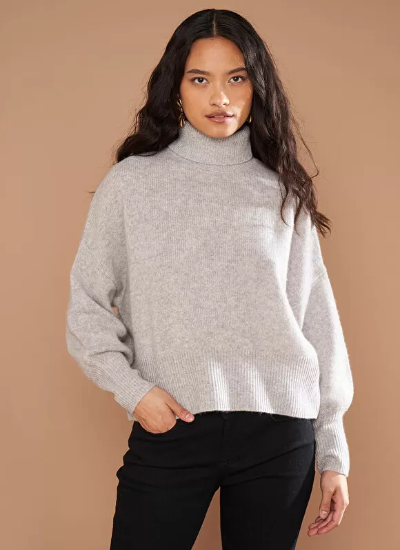 Clearance Sud Express Pull Col Montant, 100% Cachemire Perle Chine Monpran