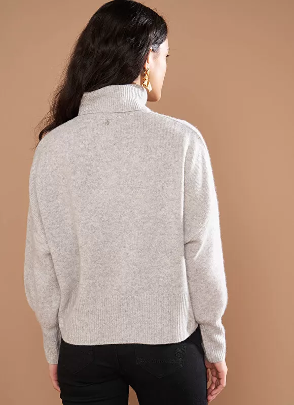 Clearance Sud Express Pull Col Montant, 100% Cachemire Perle Chine Monpran
