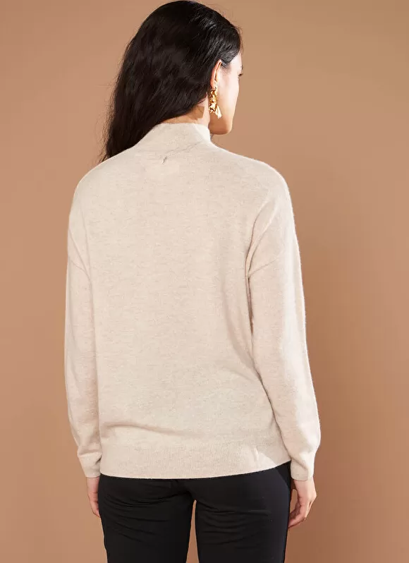 Store Sud Express Pull Col Montant En Cachemire Beige Chine Myangela