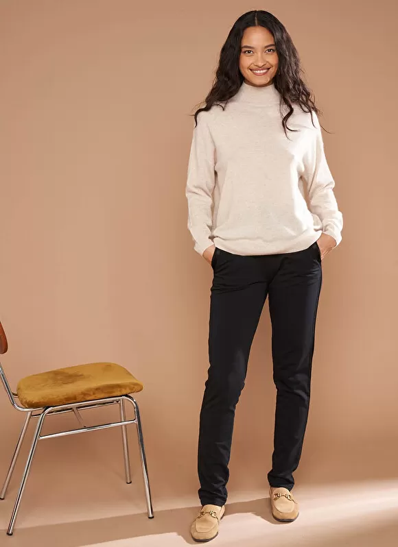 Store Sud Express Pull Col Montant En Cachemire Beige Chine Myangela