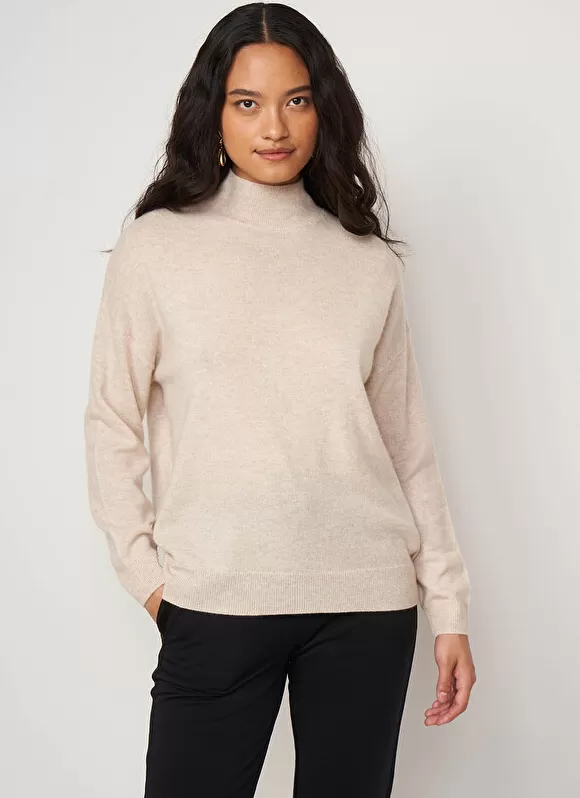 Store Sud Express Pull Col Montant En Cachemire Beige Chine Myangela