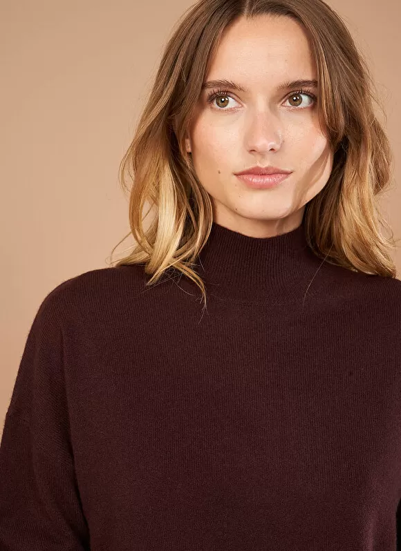 Clearance Sud Express Pull Col Montant En Cachemire Marron Myangela