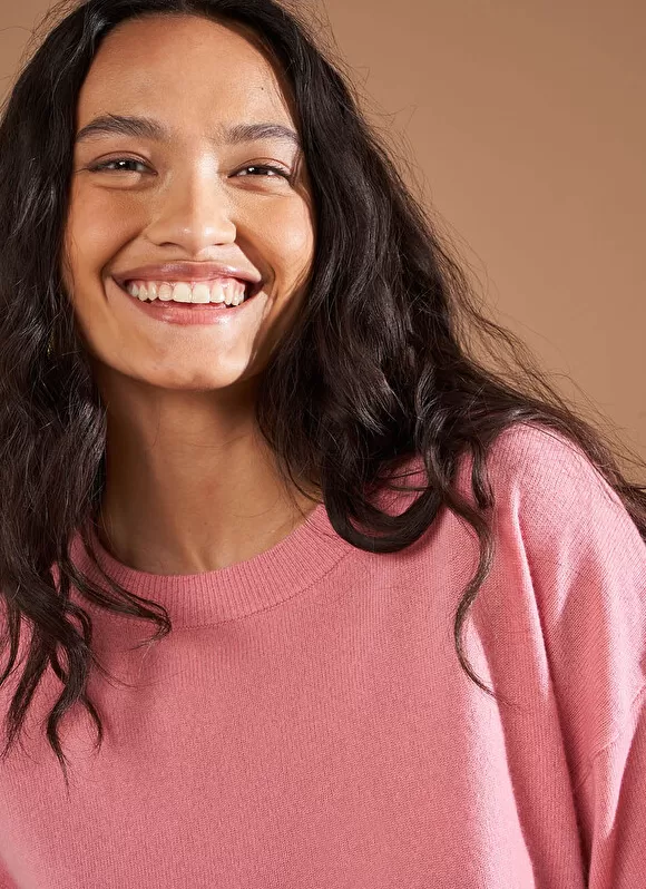 Best Sale Sud Express Pull Col Rond 100% Cachemire Blush Mapoue