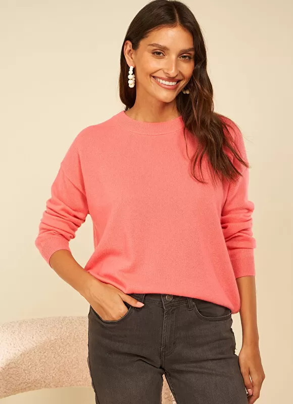 Online Sud Express Pull Col Rond 100% Cachemire Lipstick Mapoue