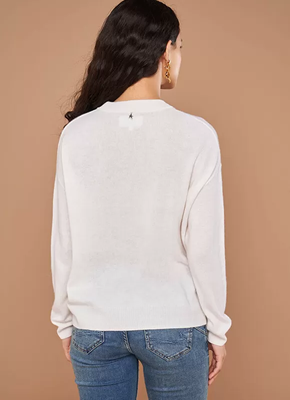 Sale Sud Express Pull Col Rond 100% Cachemire Milk Mapoue