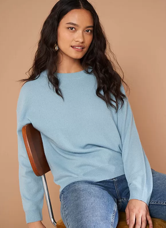 Fashion Sud Express Pull Col Rond 100% Cachemire Orage Mapoue