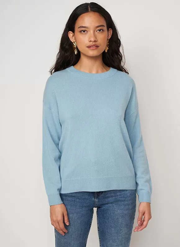 Fashion Sud Express Pull Col Rond 100% Cachemire Orage Mapoue