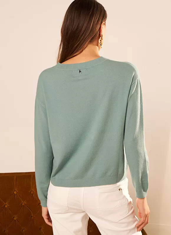 Flash Sale Sud Express Pull Col Rond A Maille Douce Celadon Melaniae