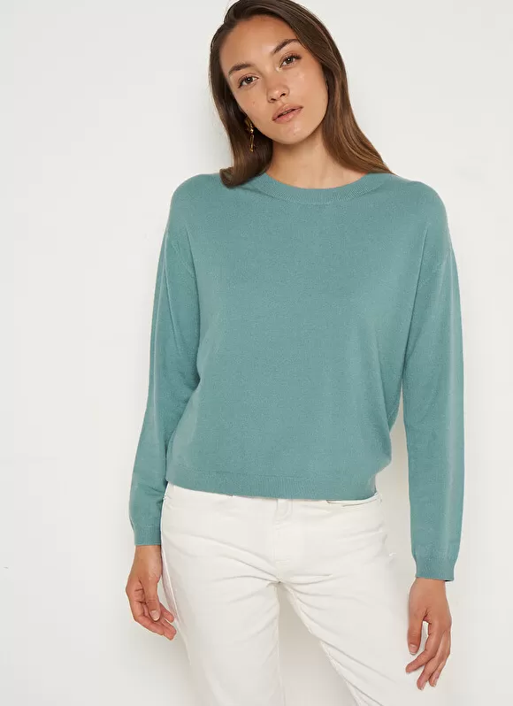 Flash Sale Sud Express Pull Col Rond A Maille Douce Celadon Melaniae