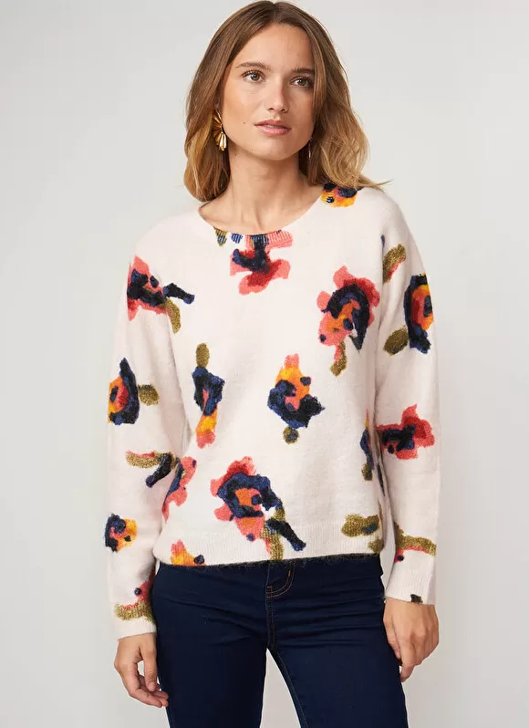 Hot Sud Express Pull Col Rond Avec Imprime Floral Poudre Mariah