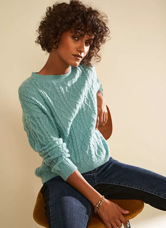 Flash Sale Sud Express Pull Col Rond Avec Jeu De Torsades Neptune Madil