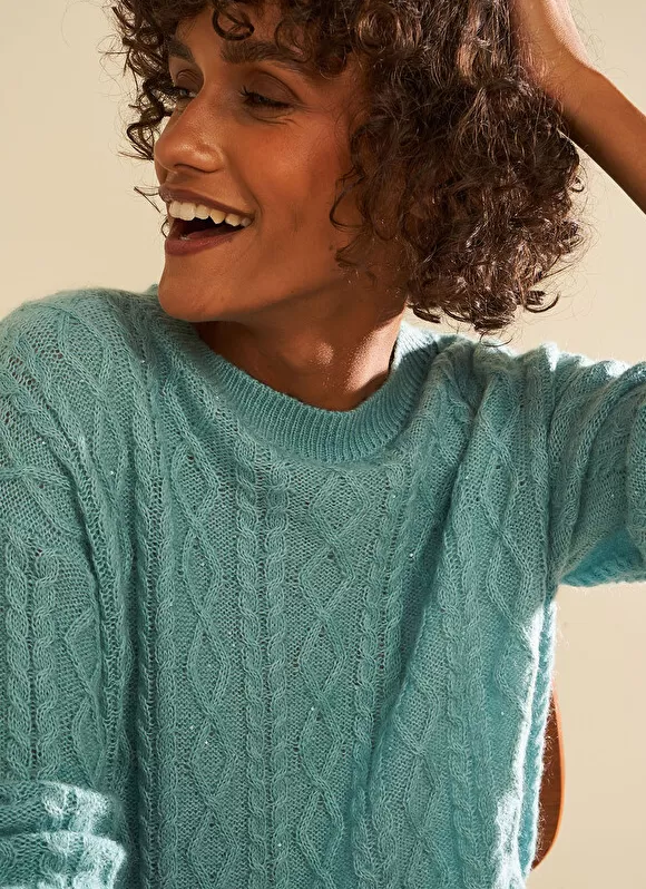 Flash Sale Sud Express Pull Col Rond Avec Jeu De Torsades Neptune Madil