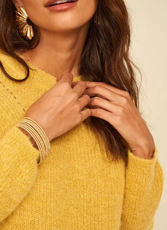 Flash Sale Sud Express Pull Col Rond Jaune Moncoeurox