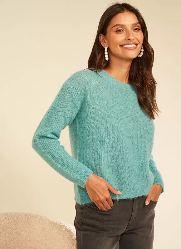 Outlet Sud Express Pull Col Rond Mint Moncoeuro