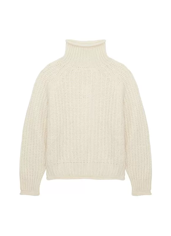 New Sud Express Pull Col Roule Ecru Mizabak