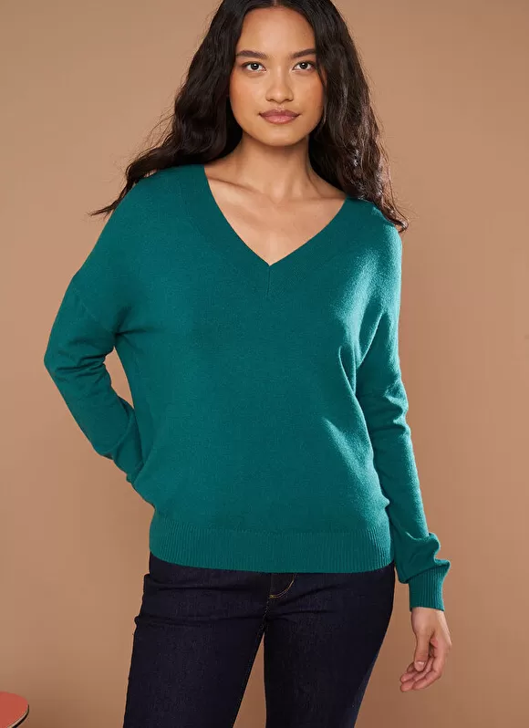 Flash Sale Sud Express Pull Col V A Maille Douce Bouteille Marseillan