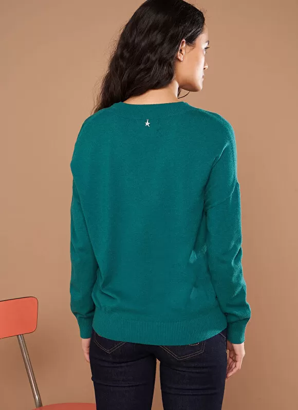 Flash Sale Sud Express Pull Col V A Maille Douce Bouteille Marseillan