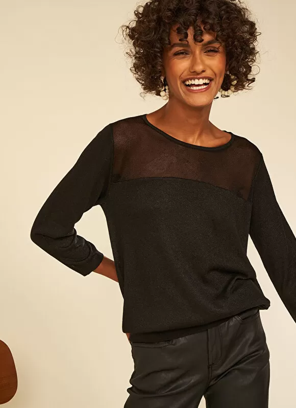 Discount Sud Express Pull Details Transparents Noir Mory