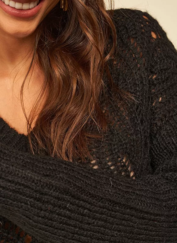 Online Sud Express Pull Encolure V Noir Margot