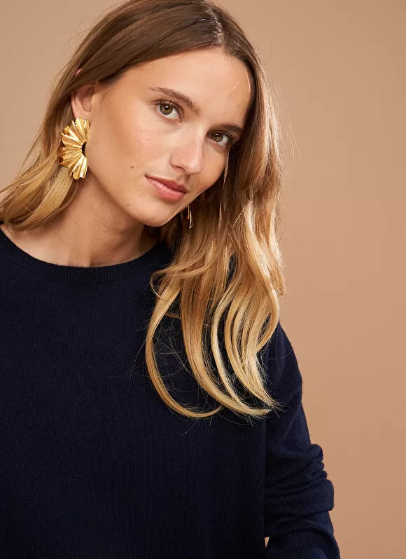 Discount Sud Express Pull Pur Cachemire Marine Monna