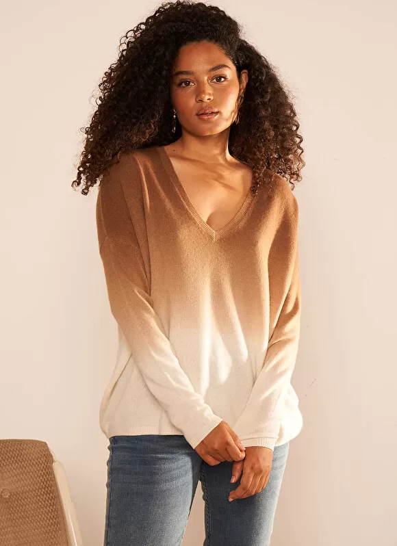Hot Sud Express Pull Tie&Dye 100% Cachemire Camel Monjack