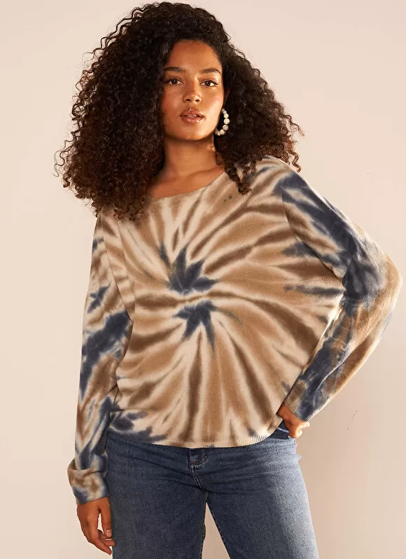 New Sud Express Pull Tie&Dye 100% Cachemire Kaki Marcopi